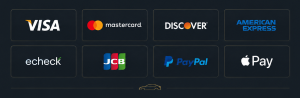 Accepted payment cards